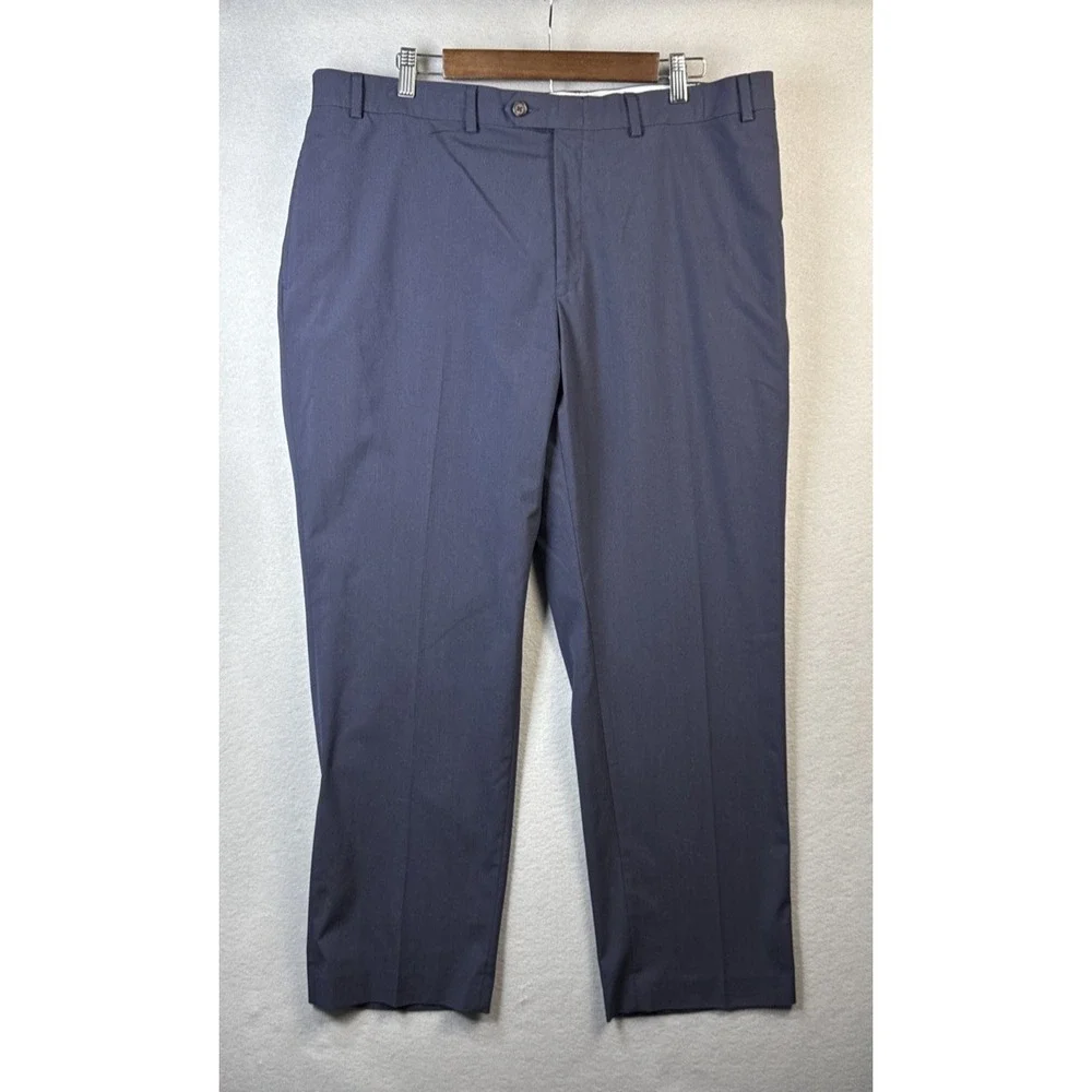 Ralph Lauren Mens Dress Pants 40x30 Navy Blue Stretch Flat Front Trousers Career